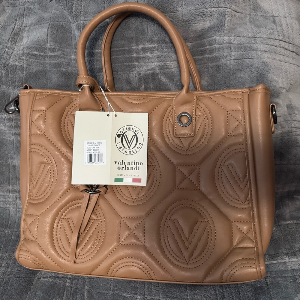 Valentino Orlandi Brown Quilted Shoulder Bag